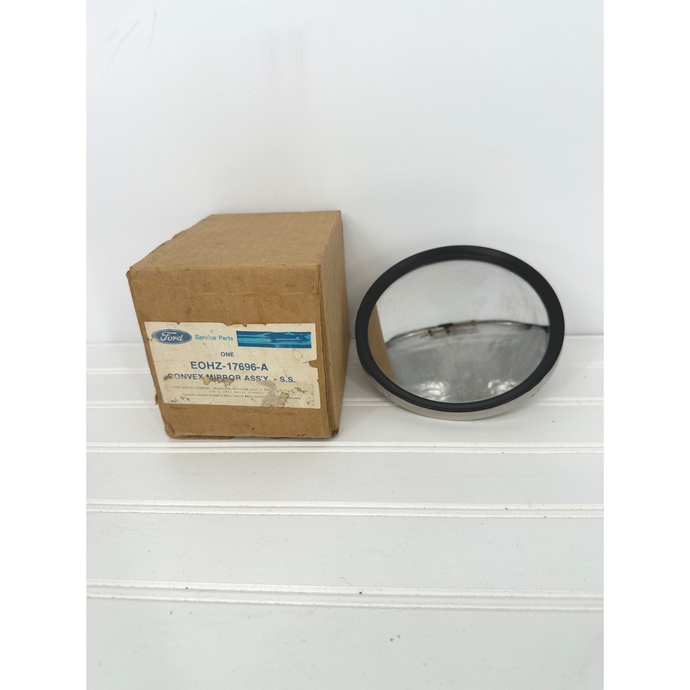 Vtg Ford Convex Mirror Ranger Truck EOHZ-17696-A Silver Round 5" Stainless Steel